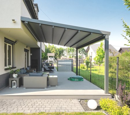 Pergole tarasowe tkaninowe